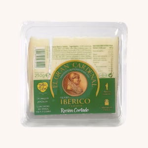 Iberische kaas, gerijpt met gemengde melk, 4-6 maanden gerijpt, voorgesneden.