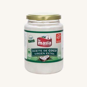 Extra vierge kokosolie uit Andalusië, in een potje.