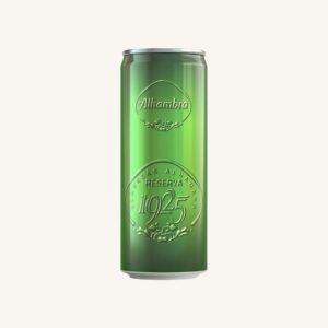Alhambra Reserva 1925, pilsbier uit Granada, in blik.