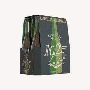 Alhambra Reserva 1925, pilsbier uit Granada, verpakking van 6 flessen van 33 cl