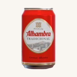 Alhambra Tradicional, Pale Lager bier (cerveza), uit Granada, blik