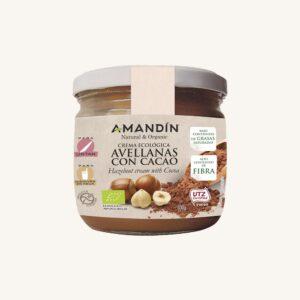 Amandín natuurlijke en biologische hazelnootcrème met cacao (crema ecológica de avellanas con cacao), pot