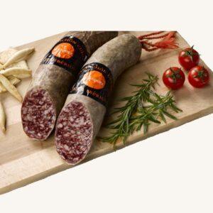 Salchichón 50% Ibérico de cebo varken - extra, uit Guijuelo, Salamanca, half stuk