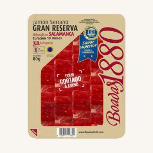 Handgesneden Serranoham (jamón) Gran Reserva (ETG), uit Salamanca