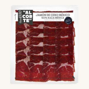 Ibérico 50% de cebo ham (jamón), uit Salamanca, voorgesneden "al corte"