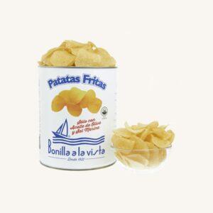 Gourmet aardappelchips, gemaakt met 100% olijfolie, middelgrote verpakking