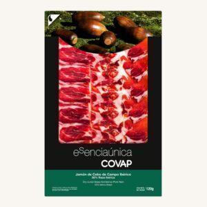 Ibérico (50%) grasgevoerde ham (Jamón de cebo de campo), Groen label, uit Cordoba, Andalusië, voorgesneden