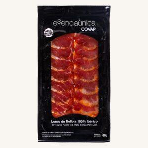 Lende (lomo) van eikelgevoerd 100% Ibérico-rundvlees, drooggezouten, uit Andalusië, voorgesneden
