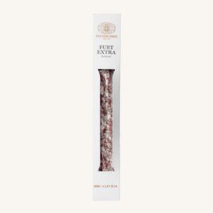 Fuet extra bastonet de Vic, piece in a cardboard box