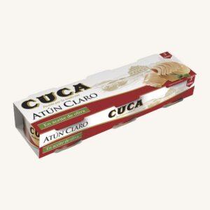 Cuca lichte tonijn in olijfolie (atún claro en aceite de oliva), uit Galicië, verpakking van 3