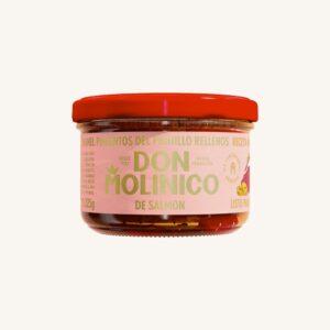 Piquillo-paprika's gevuld met zalm, kant-en-klaar, uit Navarra, in een potje.