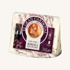 Gemengde kaas van verschillende melksoorten met Ribera del Duero-wijn, stukje kaas