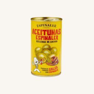Olijven gevuld met ansjovis, van de manzanilla-variëteit, uit Barcelona, kunnen