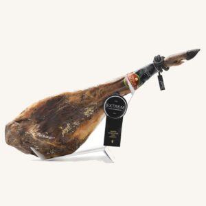 Eikelgevoerde 100% Ibérico ham (jamón), black label - pata negra, DOP Dehesa de Extremadura, volbeen