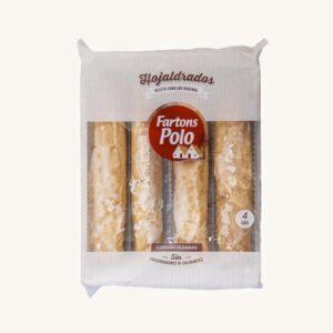Fartons Hojaldrados (bladerdeegfartons), origineel familierecept, uit Alboraya, Valencia, verpakking van 4 stuks