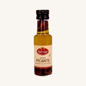 Pittige extra vierge olijfolie gekruid met specerijen (aceite picante), uit Barcelona, fles