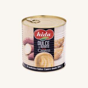 Zoete aardappeltaartvulling (dulce de boniato), huisgemaakt, grote blik
