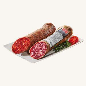 Pakje Chorizo Ibérico extra + Salchichón Ibérico extra, uit Salamanca, halve stukken