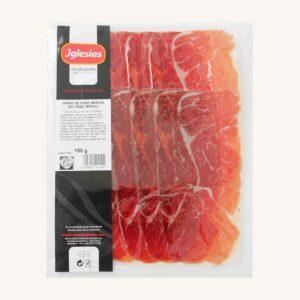 Ibérico 50% de cebo Jamón (ham), uit Salamanca, voorgesneden