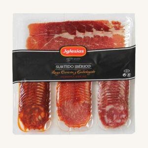 Ibérico 50% de cebo assortiment met ham (jamón), chorizo, salchichón en lomo (lendestuk), voorgesneden
