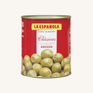 Groene olijven gevuld met ansjovis, Clásicas, manzanilla-variëteit, middelgroot blik