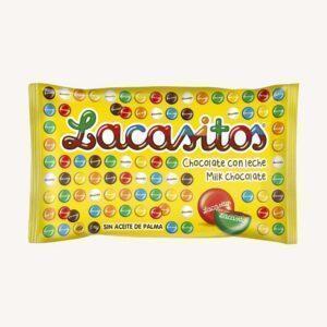 Lacasitos gekleurde suikerparels met chocolade, uit Aragón, grote zak