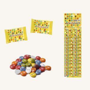 Lacasitos gekleurde dragees met chocolade, verpakking met 24 zakjes van 18 g.