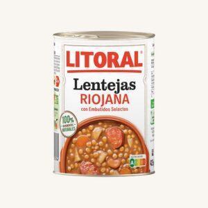 Lentejas a la Riojana (linzenstoofpot in La Rioja-stijl), kant-en-klare maaltijd, blik