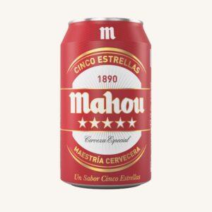 Mahou Cinco Estrellas, Pale pils (cerveza), uit Madrid, blik