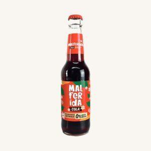 Ambachtelijke cola frisdrank met natuurlijke ingrediënten en zonder toegevoegde suiker, uit Valencia, fles