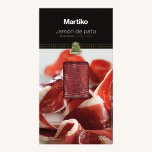 Jamón de Pato curado (gezouten eendenham), uit Navarra, voorgesneden