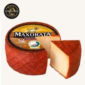 Majorero halfgedroogde geitenkaas met paprikacoating (DOP), mini-wieltje