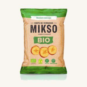 Biologische groentechips van oranje zoete aardappel, uit Girona, zak
