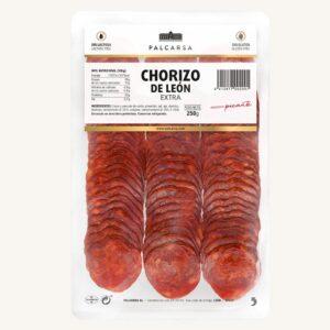 Chorizo uit León picante (pittig en gerookt), extra pittig, voorgesneden, 250 gram