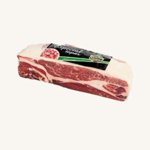 Blokje Ibérico (50%) de cebo ham (jamón), speciaal voor tapas, white label, uit Salamanca of Extremadura