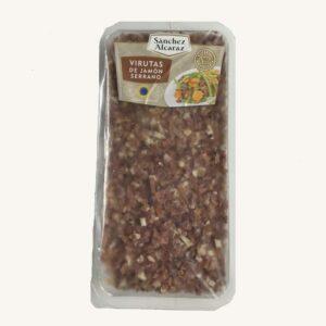Taquito's / Viruta's van gezouten Serranoham (in kleine blokjes gesneden), dienblad