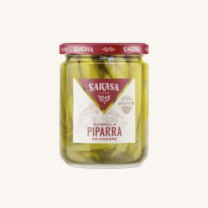 Piparra chilipepers in azijn (Guindilla Piparra en vinagre), uit Navarra, klein potje
