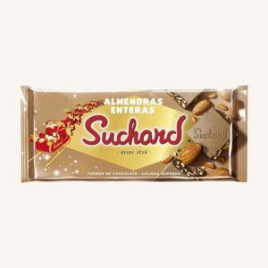 Melkchocoladenougat met hele amandelen en gepofte rijst (Turrón de Chocolate con almendras), tablet