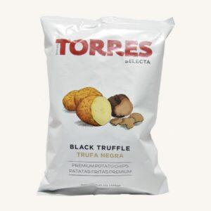 Premium aardappelchips van zwarte truffel (patatas fritas sabor trufa negra), uit Catalonië, zak