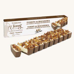 Torrons Vicens Macadamia nougat met Bourbon Vanille uit Madagaskar (turrón / torró), kistje