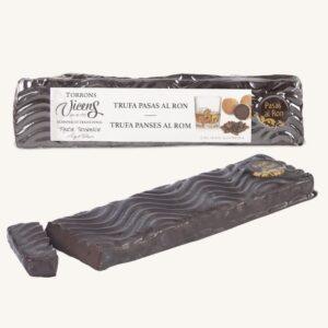 Torrons Vicens Truffel met rumrozijnen nougat (turrón / torró de Trufa Pasas al Ron), reep