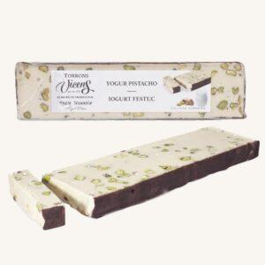 Torrons Vicens Yoghurt met pistache Nougat (turrón / torró de yogur pistache), reep