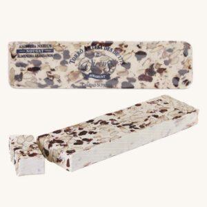 Torrons Vicens ambachtelijke halfharde amandelnougat met veenbessen (turrón / torró semiduro de almendra con arándanos), reep