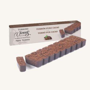 Vicens Torrons Pure Cacao-nougat (turrón / torró de puro cacao), kistje