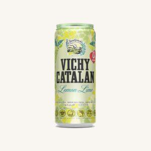 Bruisend mineraalwater met citroen-limoensmaak, suikervrij, uit Catalonië, in blik.