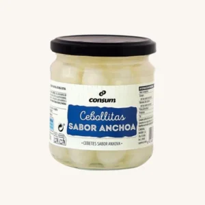 Consum Pareluitjes met ansjovissmaak (cebollitas sabor anchoa), pot 200 g
