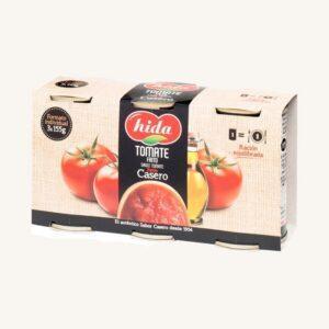 Gebakken tomatensaus (tomate frito), huisgemaakt, verpakking met 3 blikken